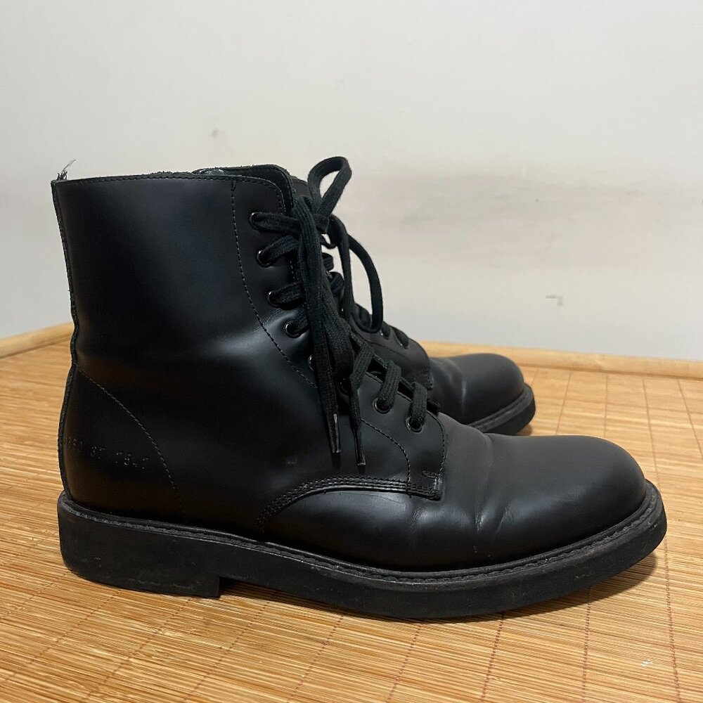 Woman by COMMON PROJECTS Black leather combat boots size 37